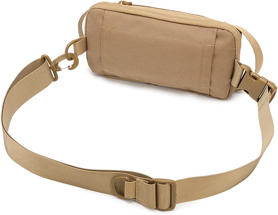 ACEXIER Tactical Waist Bag Shoulder Bag Chest Bag Military Belt Waist Pack Multifunctional for Outdoor Hunting Daily Equipment Tool Bag (Khaki)