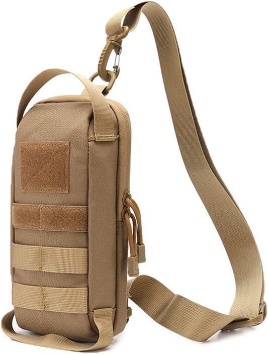 ACEXIER Tactical Waist Bag Shoulder Bag Chest Bag Military Belt Waist Pack Multifunctional for Outdoor Hunting Daily Equipment Tool Bag (Khaki)