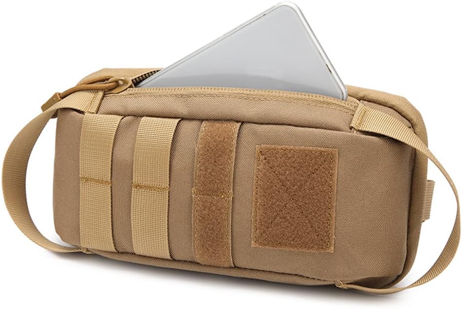 ACEXIER Tactical Waist Bag Shoulder Bag Chest Bag Military Belt Waist Pack Multifunctional for Outdoor Hunting Daily Equipment Tool Bag (Khaki)